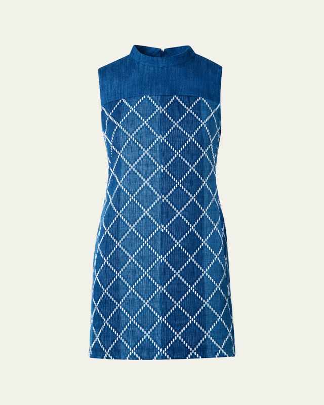 Sheath Dress with Diamond Jacquard